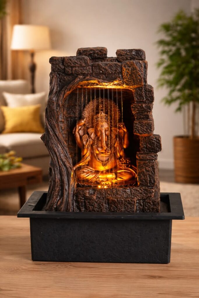 indoor water fountain living room decor