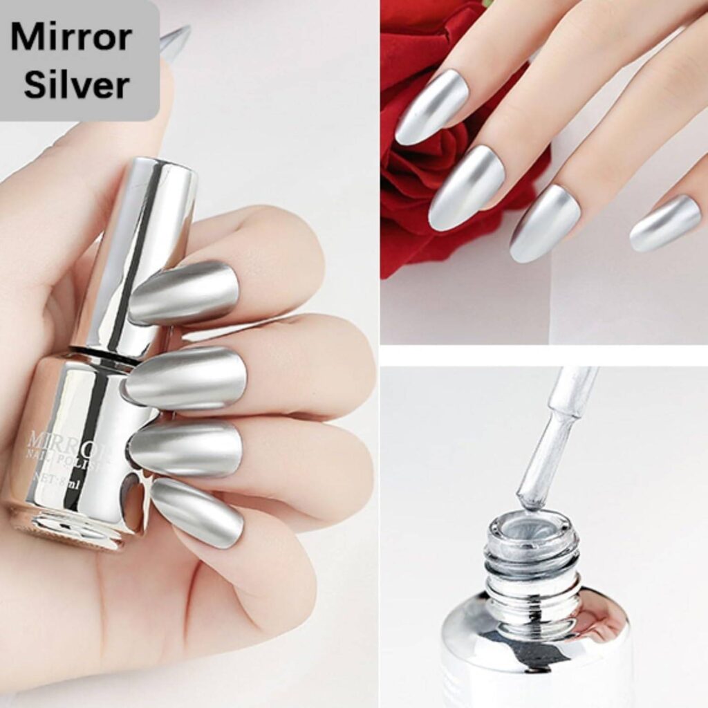 colorful nail designs 2026 chrome metallic nails
