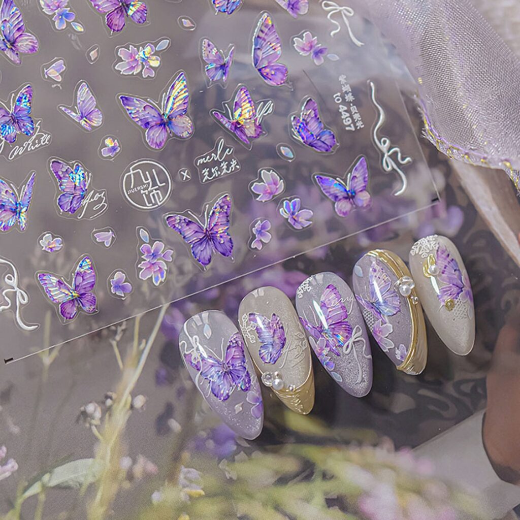 colorful nail designs 2026 butterfly nail art