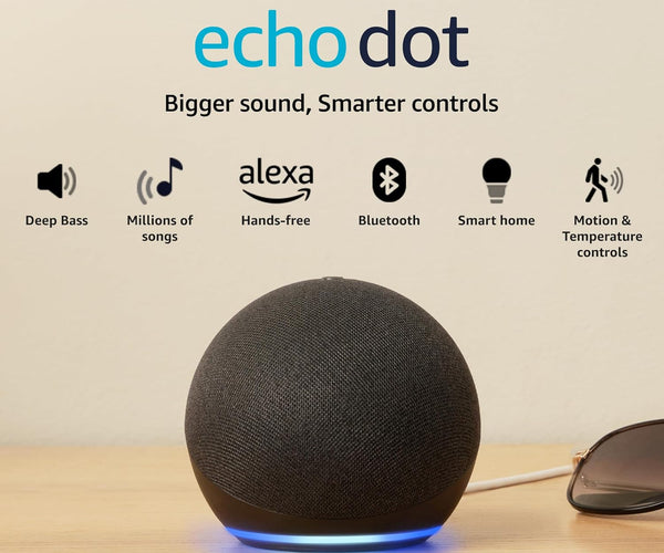 Google Home and Amazon Echo smart home hubs on a table