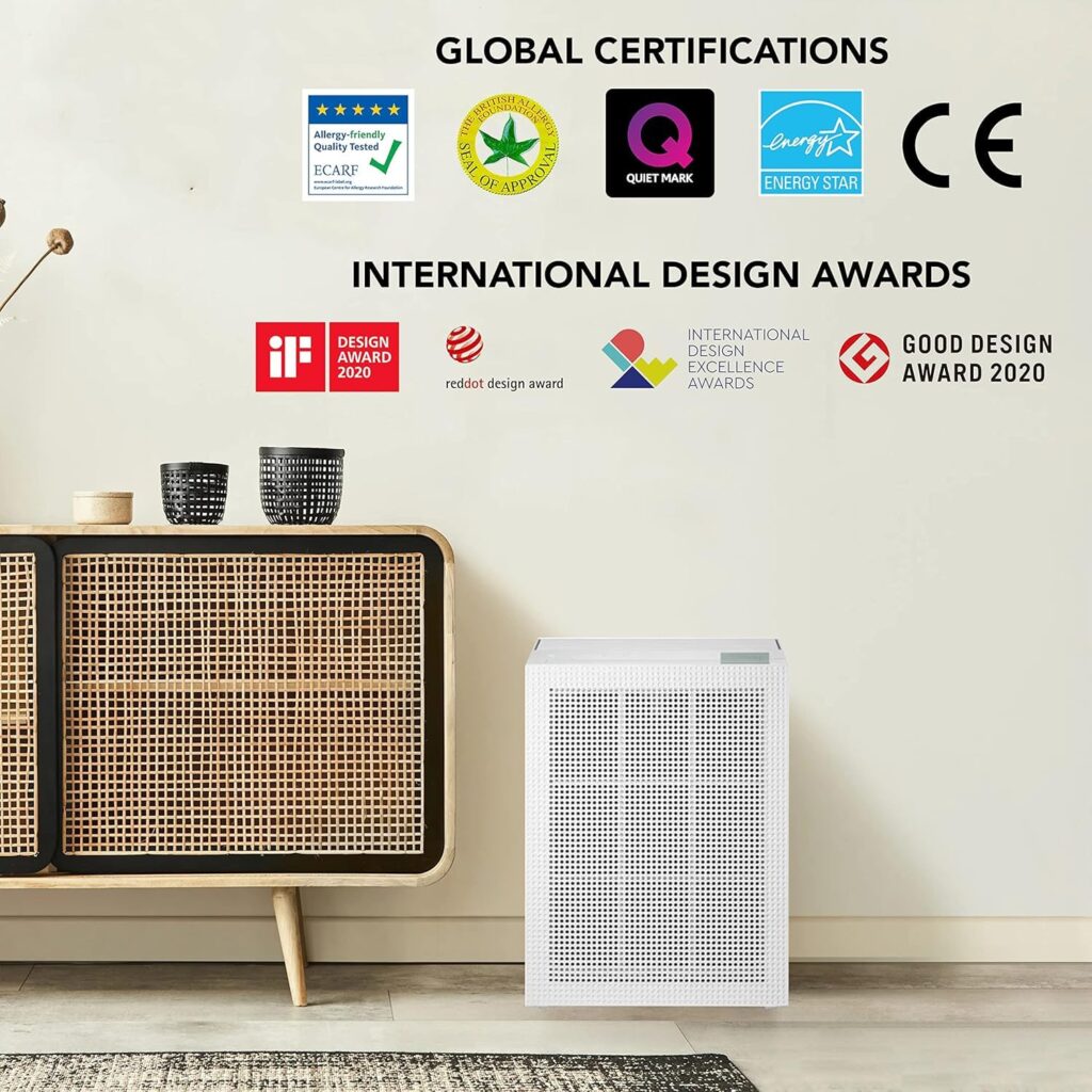 Home Automation Through Future Smart Home Technology Smart air purifier operating in a clean bedroom