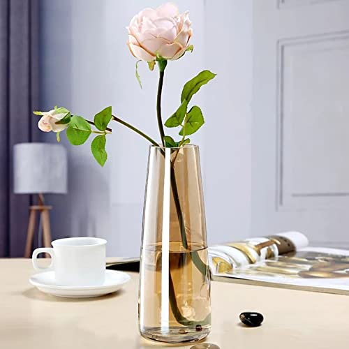 amber glass vase for elegant flower arrangements