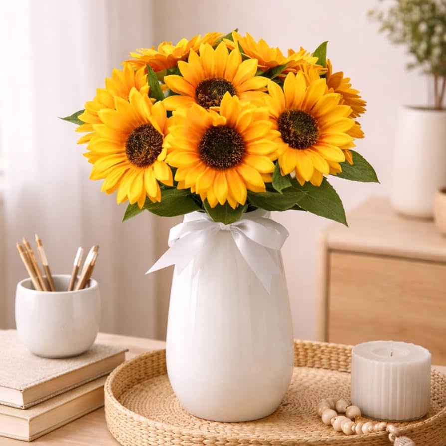 artificial sunflower bouquet for flower home decor