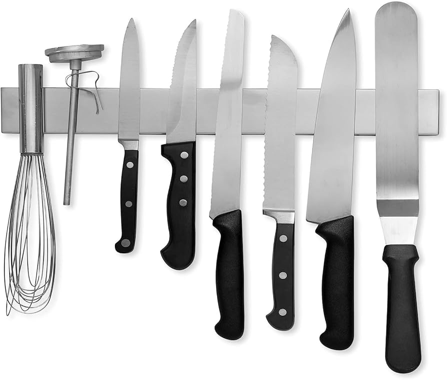 magnetic knife holder for organized small kitchen
