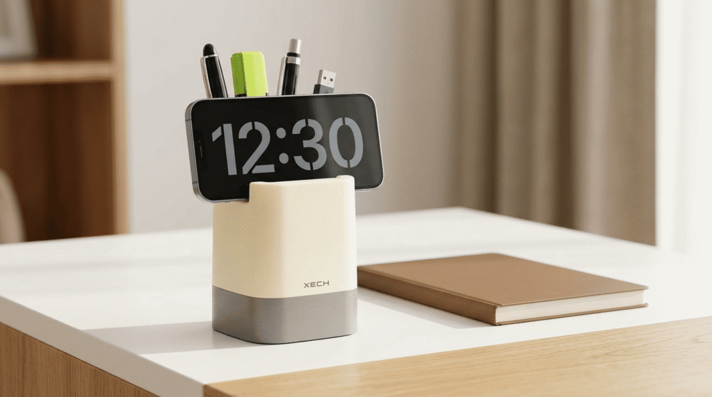 Xech Digital Clock with Pen Stand