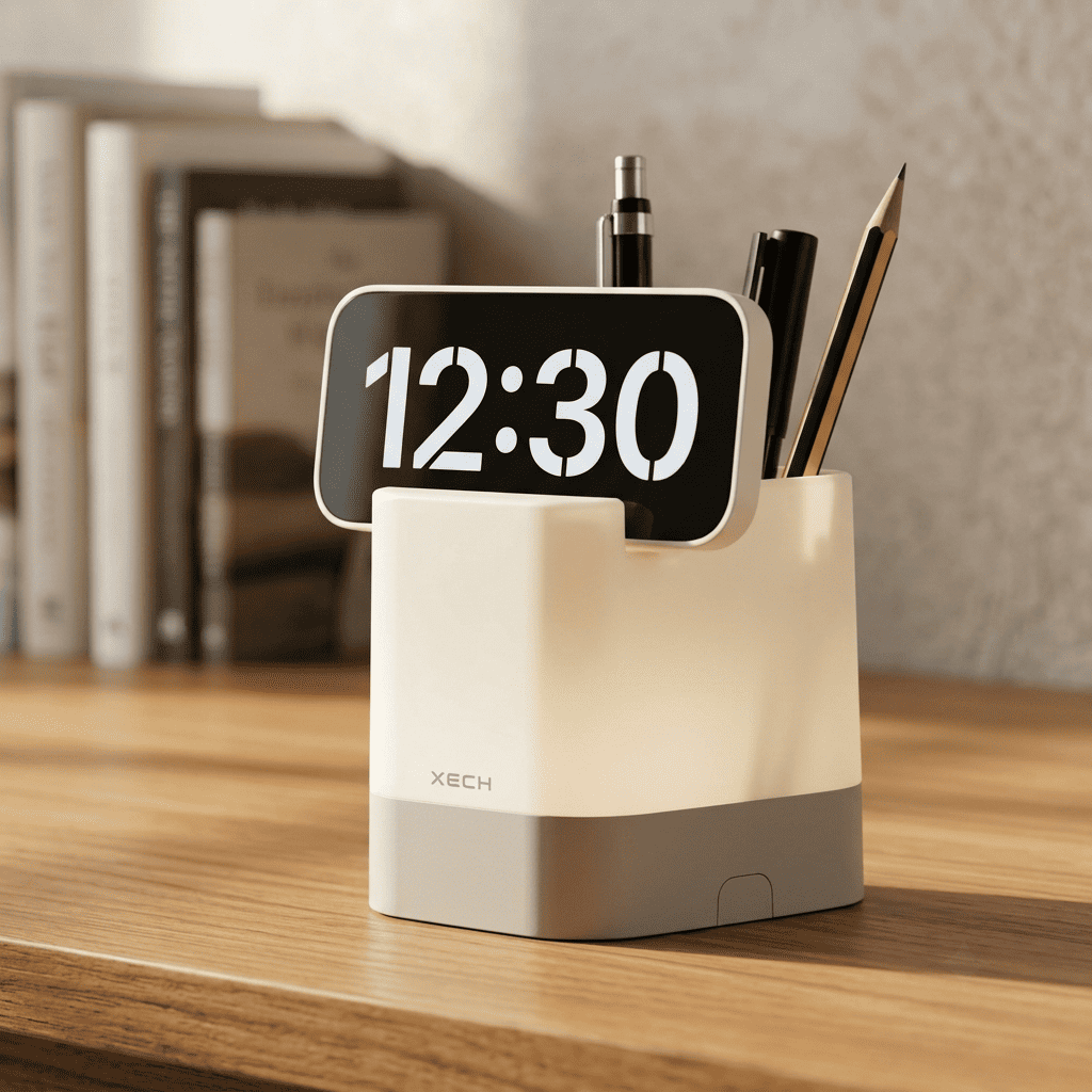 Xech Digital Clock with Pen Stand