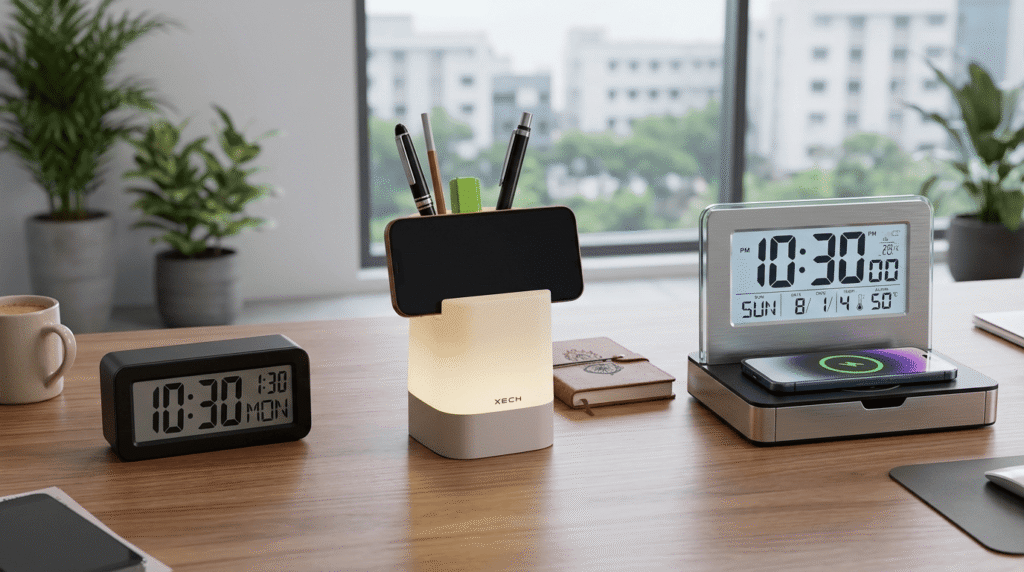 Xech Digital Clock with Pen Stand
